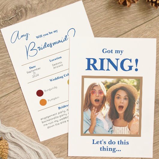Got der Bridesmaid-Vorschlagskarte meiner Ringfarb Einladung