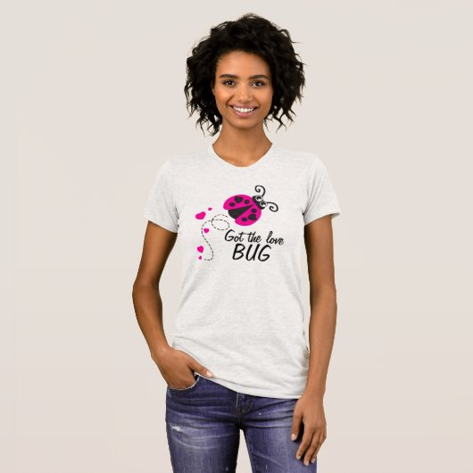 Got der Liebe-Bug ladybug rosa T - Shirt (Vorne ganz)