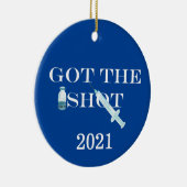 Got des Impfstoffes 2021 Keramik Ornament (Rechts)