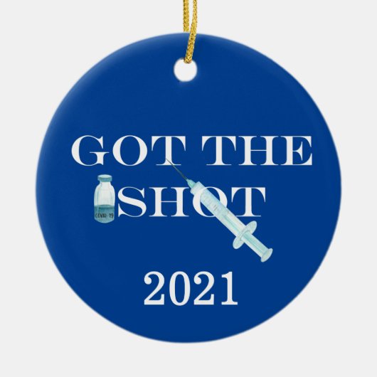 Got des Impfstoffes 2021 Keramik Ornament (Vorne)