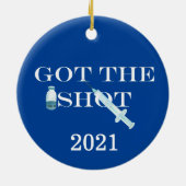 Got des Impfstoffes 2021 Keramik Ornament (Hinten)