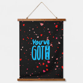 Got dieser Typografie Wandteppich Mit Holzrahmen