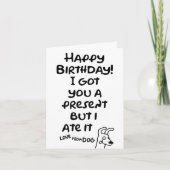 Got dir ein Geschenk, aber ich aß es, Liebe vom Hu Karte (Vorderseite)