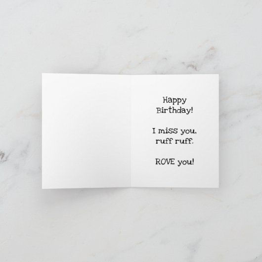 Got dir ein Geschenk, aber ich aß es, Liebe vom Hu Karte (Innenseite)