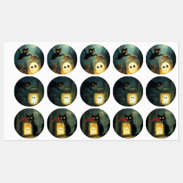 Got dir Halloween Black Cat und Ghost Etiketten