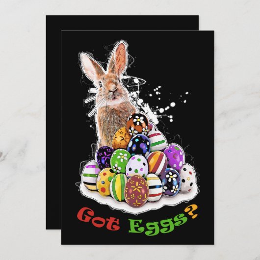 Got Eier? Funny Oaster Bunny Eggs Dankeskarte (Vorne/Hinten)