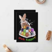 Got Eier? Funny Oaster Bunny Eggs Mitteilungskarte (Vorderseite/Rückseite Beispiel)