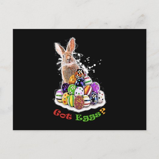 Got Eier? Funny Oaster Bunny Eggs Postkarte (Vorderseite)