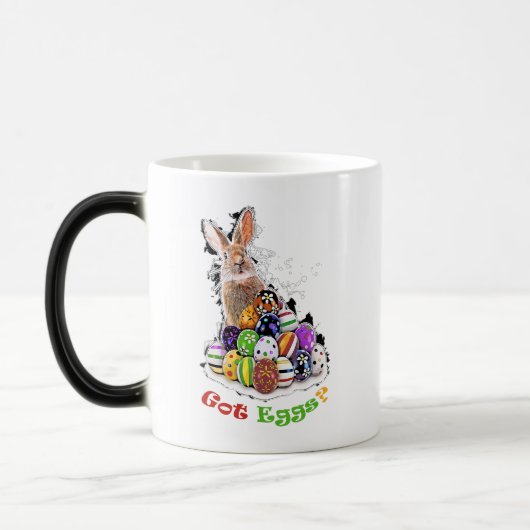 Got Eier? Funny Oaster Bunny Eggs Verwandlungstasse (Links)