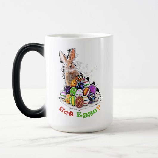 Got Eier? Funny Oaster Bunny Eggs Verwandlungstasse (Links)