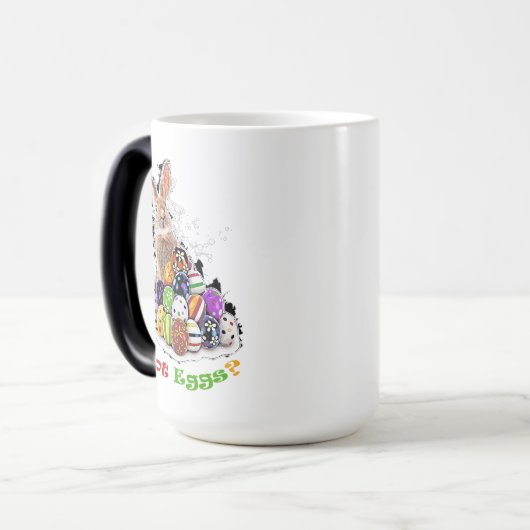 Got Eier? Funny Oaster Bunny Eggs Verwandlungstasse (Vorderseite Links)