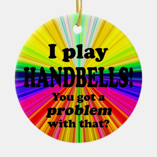 Got ein Problem damit, Handglocken Keramik Ornament (Vorne)