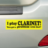 Got ein Problem mit diesem, Clarinet Autoaufkleber (Auf Auto)