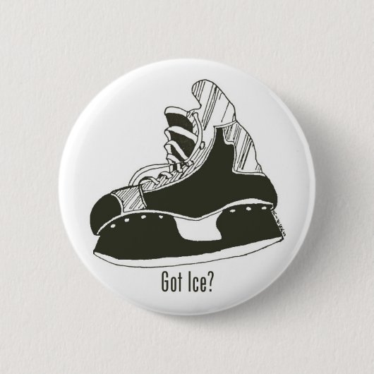 Got Eis? Hockey-Skate-Knopf Button (Vorderseite)
