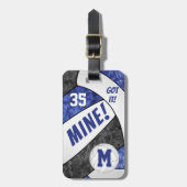 Got es! Die blaue schwarze Volleyballmannschaft de Gepäckanhänger (Vorderseite vertikal)