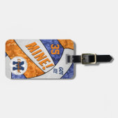 Got es! Mädels, Volleyball in orangefarbenen Manns Gepäckanhänger (Vorderseite horizontal)