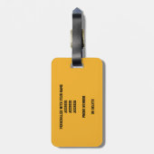 Got es! Mürrisch goldgelber Orange mit Zebra Volle Gepäckanhänger (Rückseite vertikal)