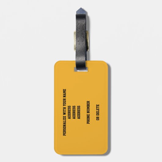 Got es! Mürrisch goldgelber Orange mit Zebra Volle Gepäckanhänger (Rückseite vertikal)