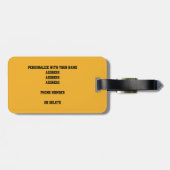 Got es! Mürrisch goldgelber Orange mit Zebra Volle Gepäckanhänger (Rückseite horizontal)