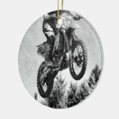 Got etwas Luft! - Motocross Racer Keramik Ornament (Links)