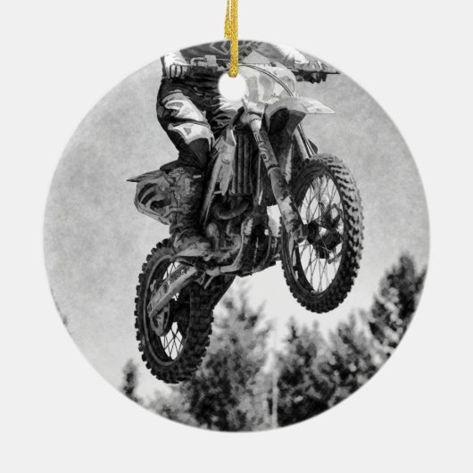 Got etwas Luft! - Motocross Racer Keramik Ornament (Hinten)
