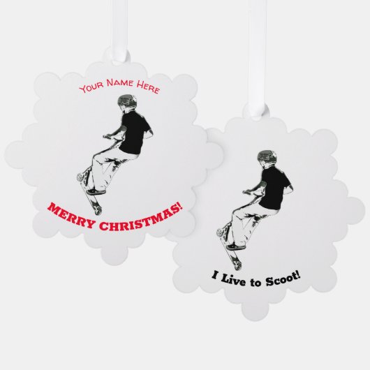 Got etwas Luft! - Stunt Scooter Trick Ornament Karte (Vorderseite/Rückseite)