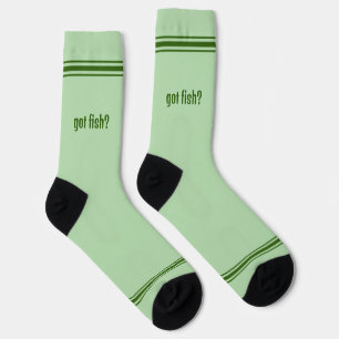 Got Fisch? Grüner Fisch auf hellgrün? Socken