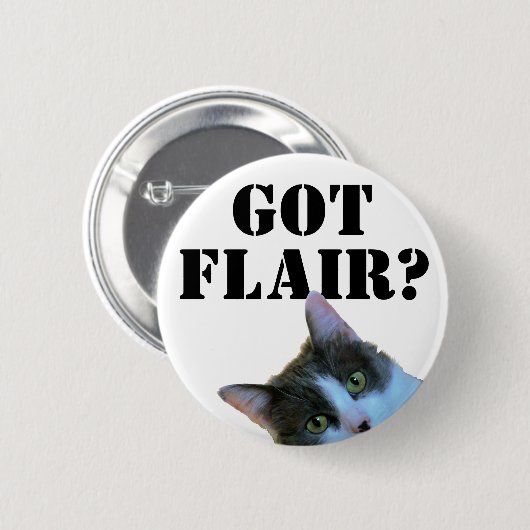 Got Flair? Mit dem Spähen der Katze Button (Vorne & Hinten)