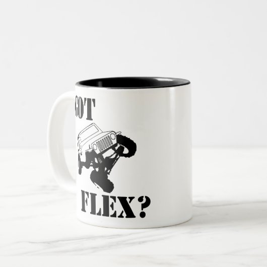 Got Flex? Zweifarbige Tasse (Vorderseite Links)