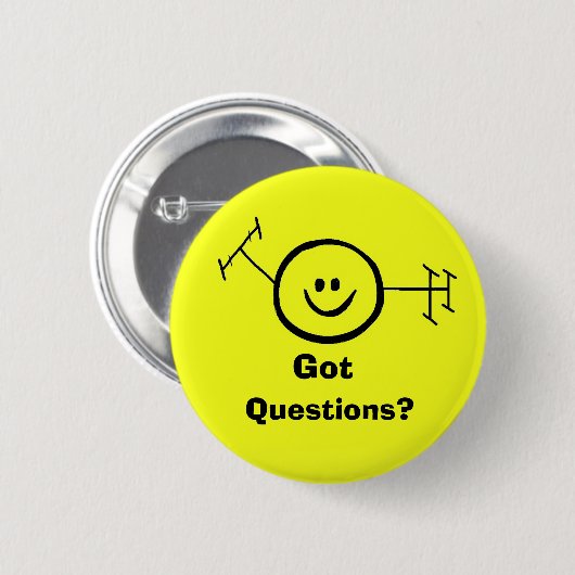 Got Fragen Happy Ham Button (Vorne & Hinten)