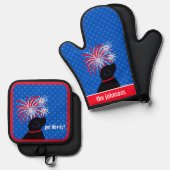 Got Freiheit? Black Dog Oven Mitt Set (Vorderseite/Rückseite)