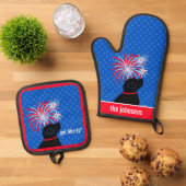 Got Freiheit? Black Dog Oven Mitt Set (Oben Unten)
