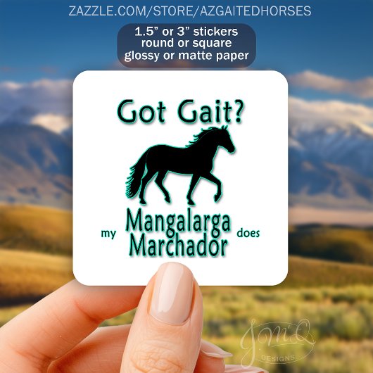 Got Gait? Meine Mangalarga Marchador macht Reittie Quadratischer Aufkleber