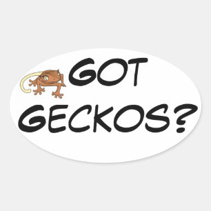 Got Geckos mit Gecko-Bild Ovaler Aufkleber