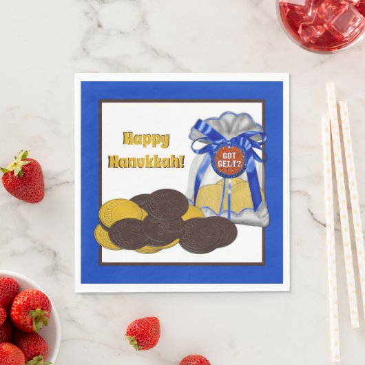 Got-Gelt-Schokolade-Coin-Grouping-Blau- Serviette (Beispiel)