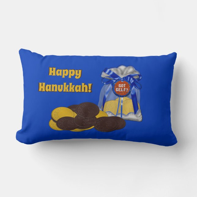 Got Gelt-Schokolade-Coin-Grouping-Streifen-2- Lendenkissen (Vorderseite)