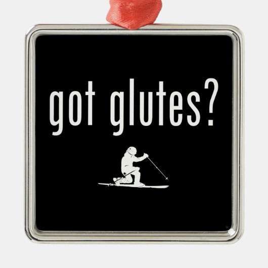 Got Glutes Telemark Skiing Ornament Aus Metall (Vorne)