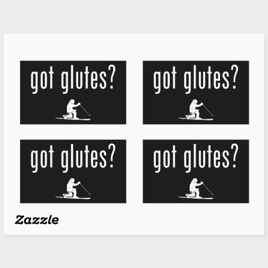 Got Glutes Telemark Skiing Rechteckiger Aufkleber (Blatt)