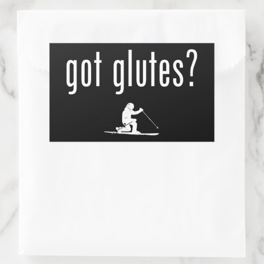 Got Glutes Telemark Skiing Rechteckiger Aufkleber (Tasche)