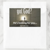 got Gott? Er sucht dich! Rechteckiger Aufkleber (Tasche)