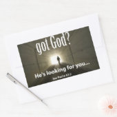 got Gott? Er sucht dich! Rechteckiger Aufkleber (Umschlag)