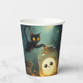Got - Halloween Cat und Ghost Pappbecher (Rückseite)