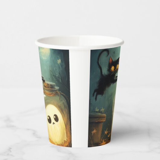 Got - Halloween Cat und Ghost Pappbecher (Links)