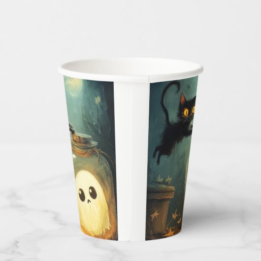 Got - Halloween Cat und Ghost Pappbecher (Rechts)