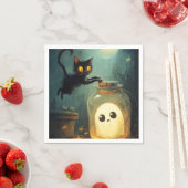 Got - Halloween Cat und Ghost Serviette (Beispiel)