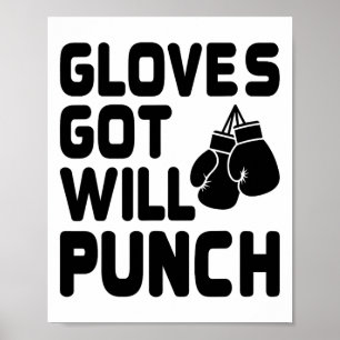 Got Handschuhe bringen Boxer-Sport-Kraftspiel auf Poster