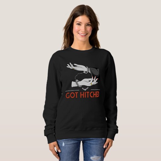 Got Hitched Wedding Couples Bride and Groom Sweatshirt (Vorne ganz)