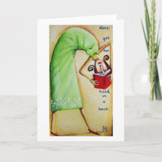Got immer ihren Kopf in einer Buchkarte Karte