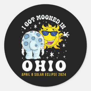Got in Ohio Total Solar Eclipse 2024 Runder Aufkleber
