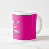 GOT IST LIEBE Hot Pink Jumbo-Tasse (Vorderseite Rechts)
